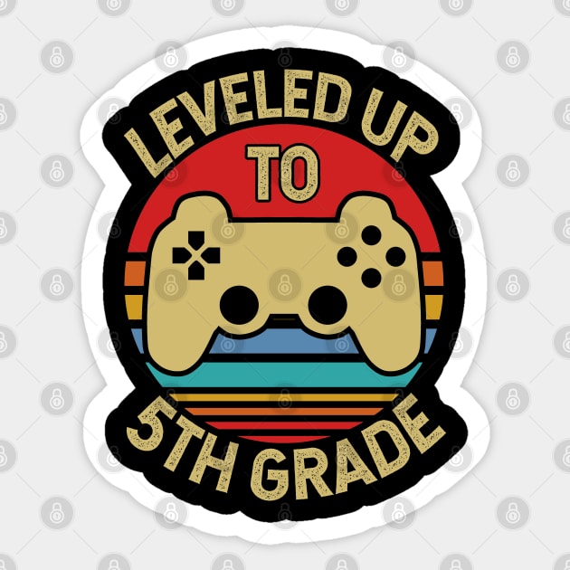 Leveling Up To 5th Grade Kids Sticker by Tesszero